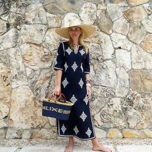 Tory Burch Celeste Embroidered Caftan Dress